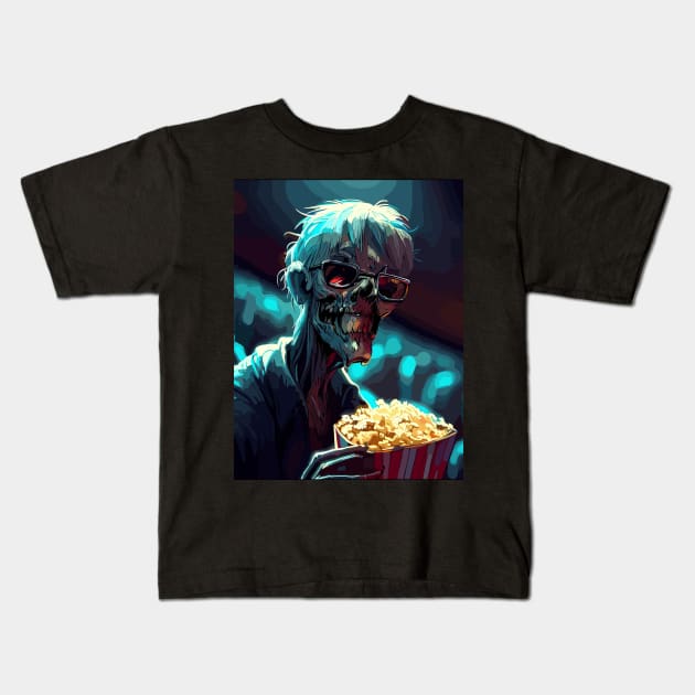 Zombie in cinema hall Kids T-Shirt by TomFrontierArt